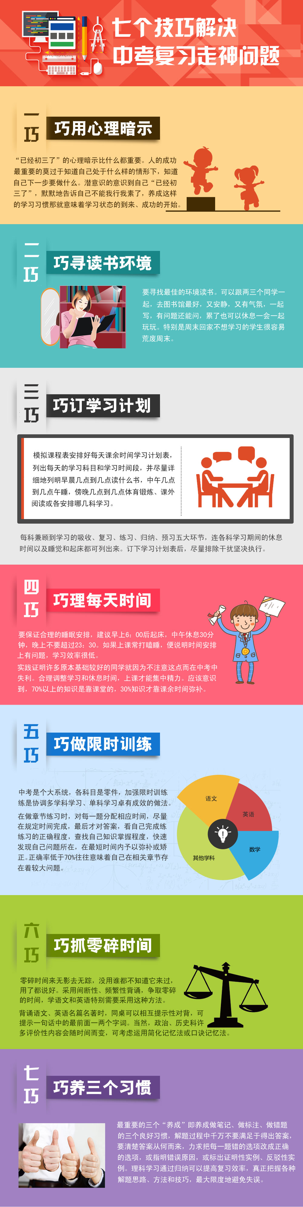 七个技巧解决中考复习走神问题？